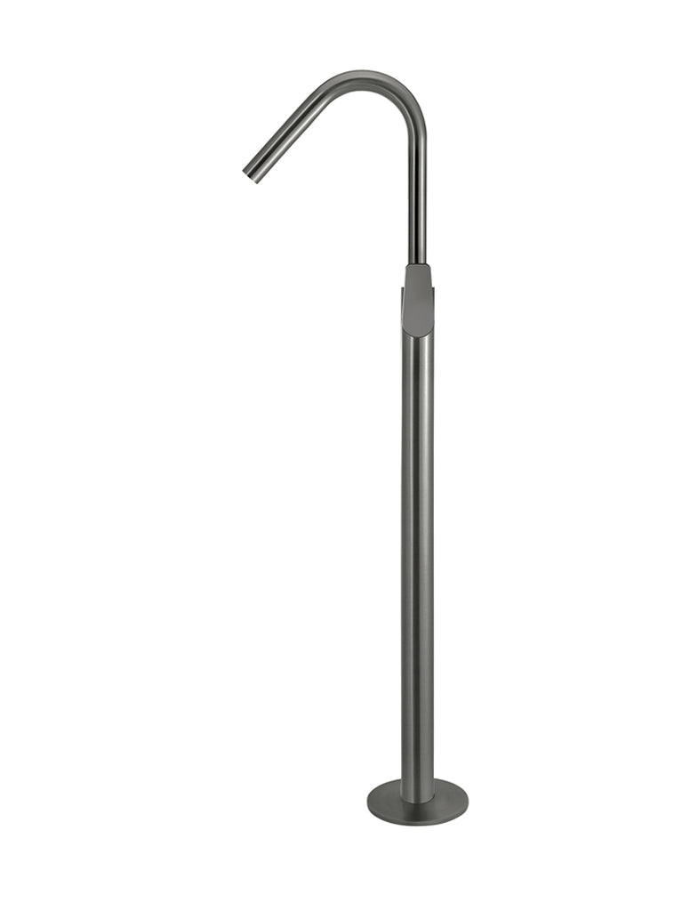 ROUND PADDLE FREESTANDING BATH SPOUT AND HAND SHOWER