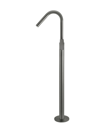 Round Paddle Freestanding Bath Spout and Hand Shower - Gunmetal