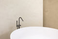 ROUND PINLESS FREESTANDING BATH SPOUT AND HAND SHOWER