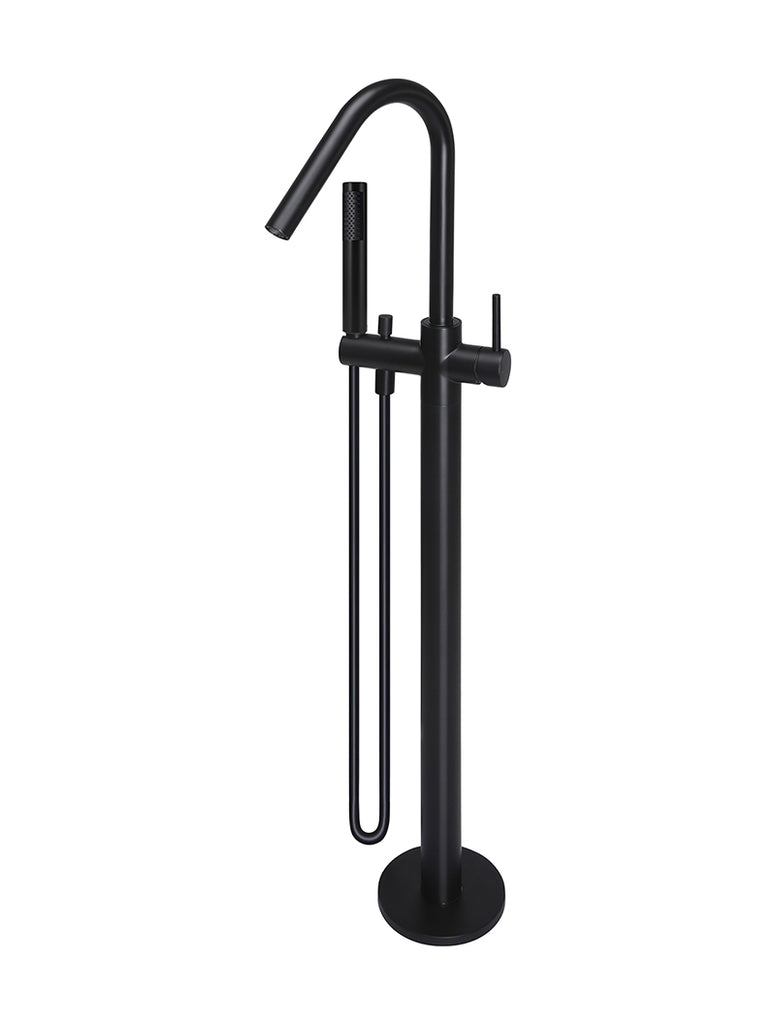 ROUND PADDLE FREESTANDING BATH SPOUT AND HAND SHOWER