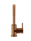 ROUND GOOSENECK BASIN MIXER WITH COLD START