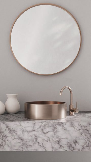 Round Gooseneck Basin Mixer with Cold Start