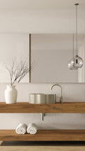 ROUND GOOSENECK BASIN MIXER WITH COLD START