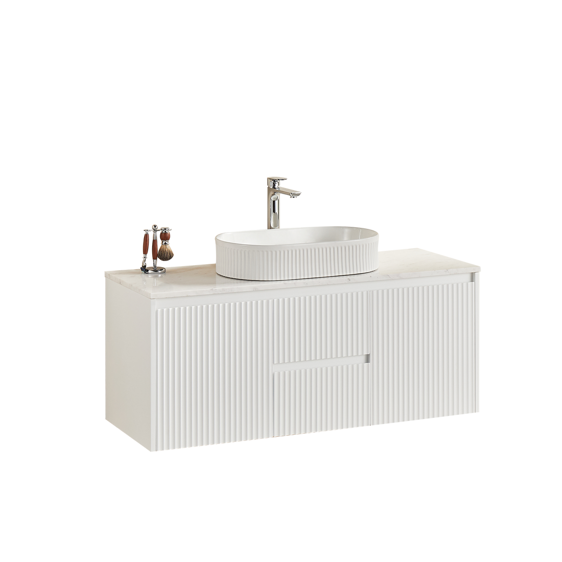 Crete Modern Wall Hung Vanity Matte White