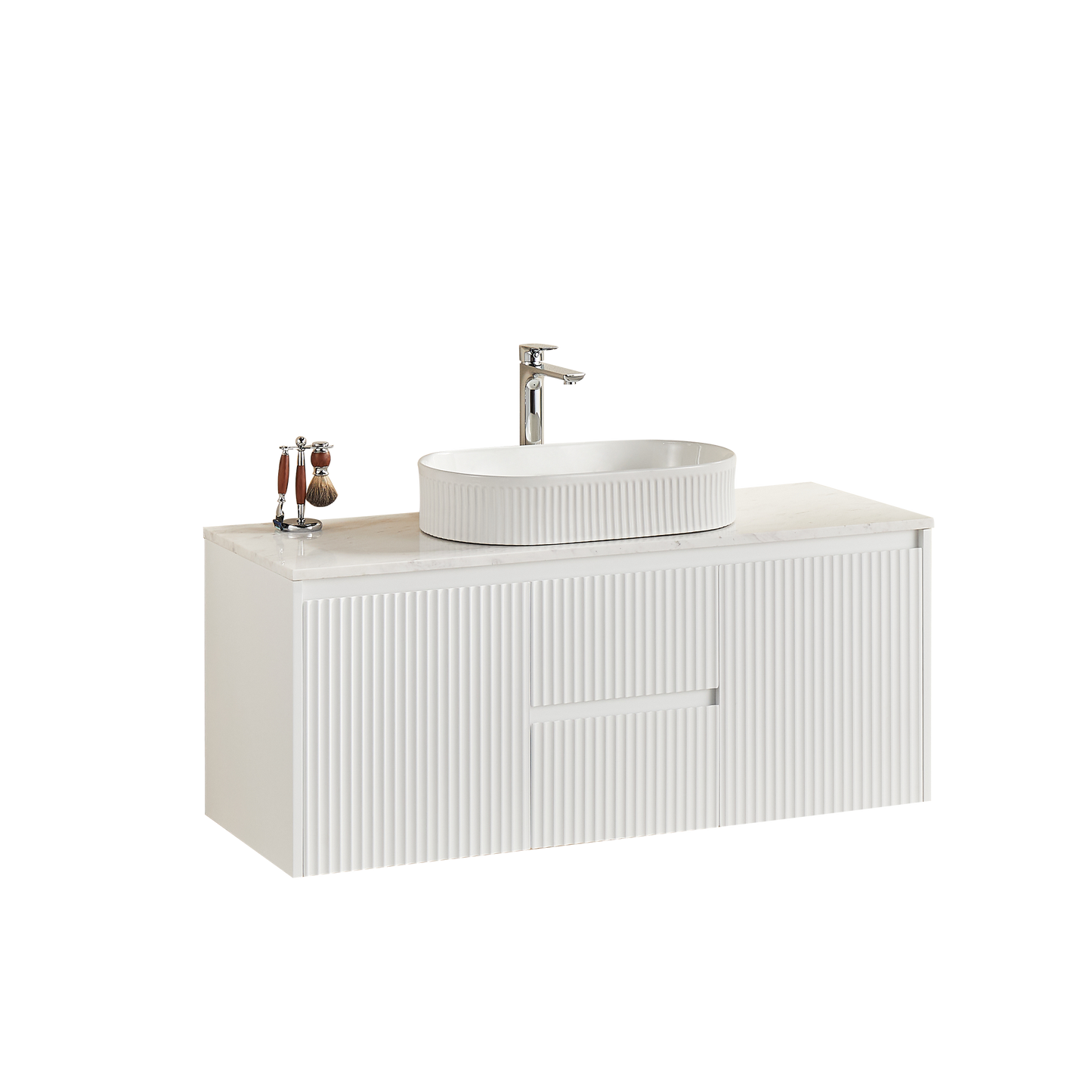 Crete Modern Wall Hung Vanity Matte White