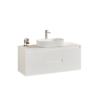 Crete Modern Wall Hung Vanity Matte White