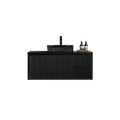 Crete Modern Wall Hung Vanity Matte Black