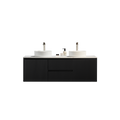 Crete Modern Wall Hung Vanity Matte Black