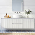 Crete Modern Wall Hung Vanity Matte White
