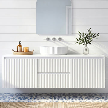 Crete Modern Wall Hung Vanity Matte White