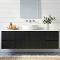 Crete Modern Wall Hung Vanity Matte Black