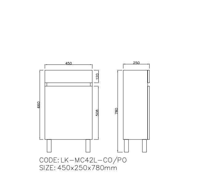 Camden Modern Free Standing Cabinet LK-MC42L-PO