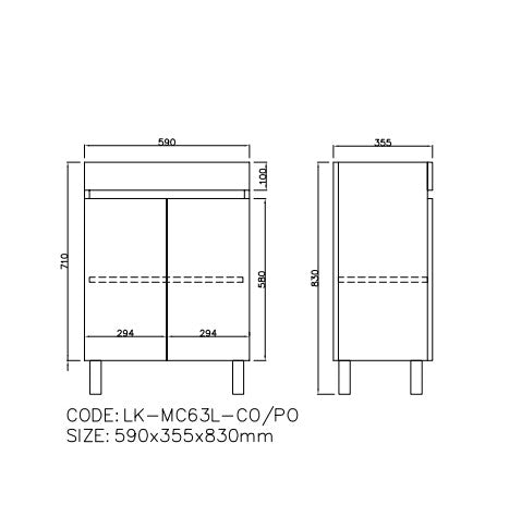 Camden Modern Free Standing Cabinet Prime Oak LK-MC63L-PO