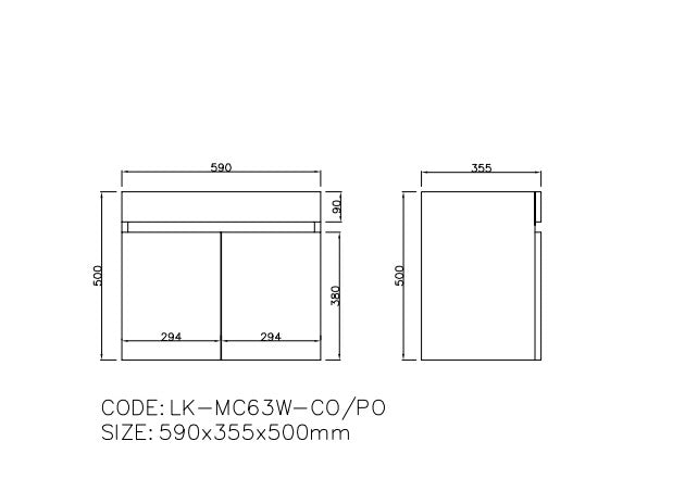 Camden Modern Wall Hung Cabinet Prime Oak LK-MC63W-PO