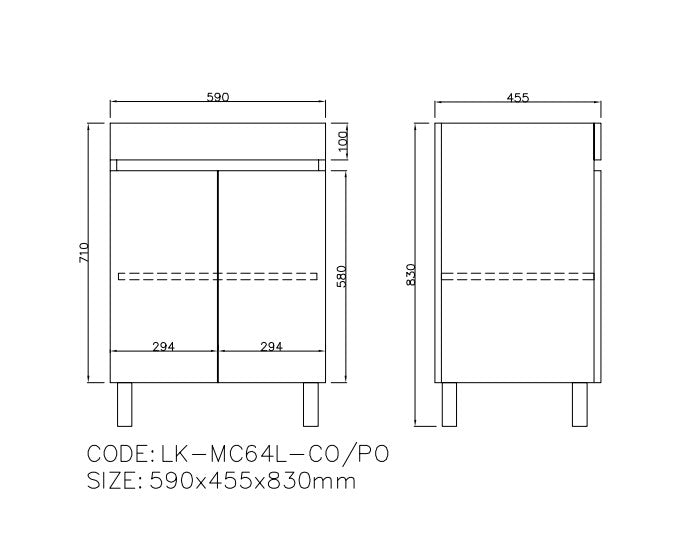 Camden Modern Free Standing Cabinet LK-MC64L-PO