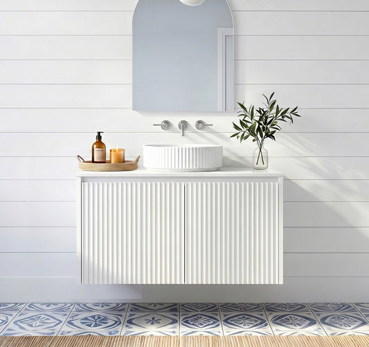 Crete Modern Wall Hung Vanity Matte White