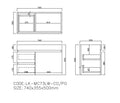 Camden Modern Wall Hung Cabinet Coastal Oak LK-MC73LW-CO
