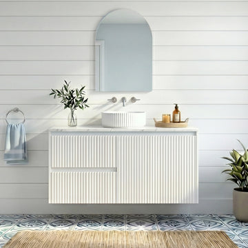 Crete Modern Wall Hung Vanity Matte White