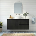 Crete Modern Wall Hung Vanity Matte Black