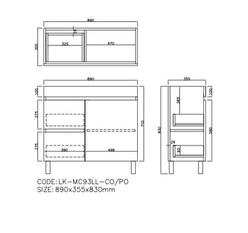 Camden Modern Free Standing Cabinet Prime Oak LK-MC93LL-PO