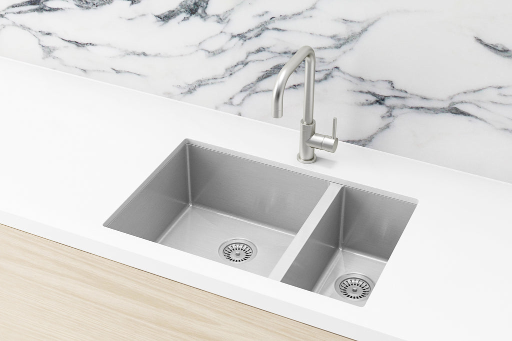 Lavello Kitchen Sink - One & Half Bowl 670 X 440 — PVD Brushed Nickel, Brushed Nickel