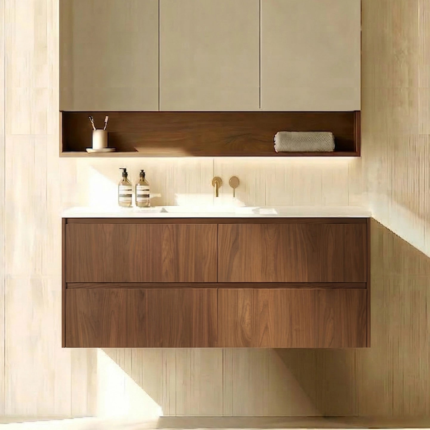Gladstone Wall Hung Plywood Cabinet for Single bowl LK-MG1200W-MO