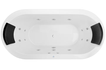 Mintori 1790 Freestanding Contour 14-Jet Spa Bath — White Baths, Acrylic Baths, Oval Baths