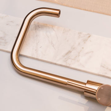 Meir Round Kitchen Mixer Tap - Kitchen Sink Mixer — Champagne