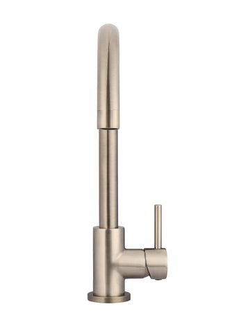 Round Gooseneck Kitchen Mixer Tap — Champagne