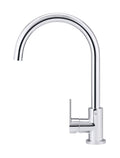 ROUND GOOSENECK KITCHEN MIXER TAP WITH PADDLE HANDLE