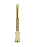 ROUND GOOSENECK KITCHEN MIXER TAP WITH PADDLE HANDLE