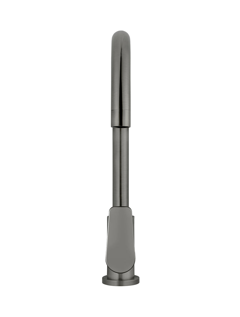 ROUND GOOSENECK KITCHEN MIXER TAP WITH PADDLE HANDLE