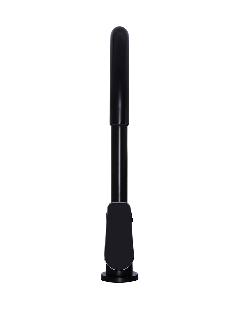 ROUND GOOSENECK KITCHEN MIXER TAP WITH PADDLE HANDLE