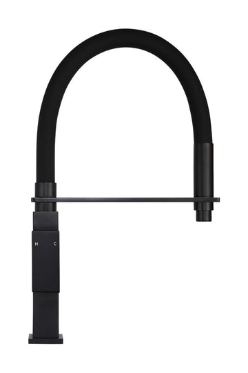 Square Flexible Kitchen Mixer Tap — Matte Black