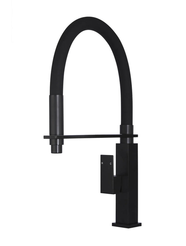 Square Flexible Kitchen Mixer Tap — Matte Black