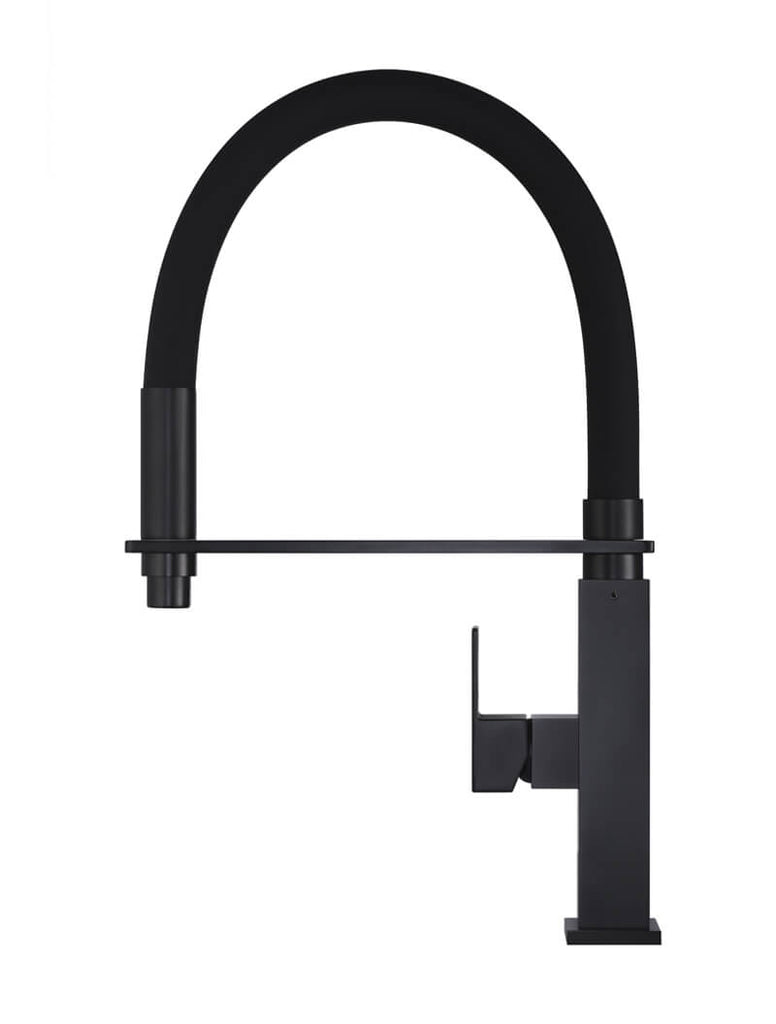 Square Flexible Kitchen Mixer Tap — Matte Black