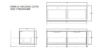 Kliff Fluted Wood Grain Vanities Prime Oak LK-MK1200W-PO