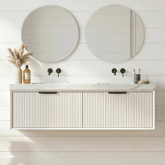 Kliff Modern Wall Hung PVC Cabinet Matte White
