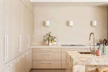 Round Paddle Piccola Pull Out Kitchen Mixer Tap — Champagne