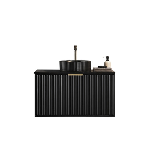 Kliff Modern Wall Hung PVC Cabinet Matte Black