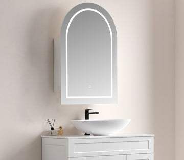 Allison Arch Shaving Cabinets LK-MAARSV6090 — Matte White, Arch Shape Mirrors