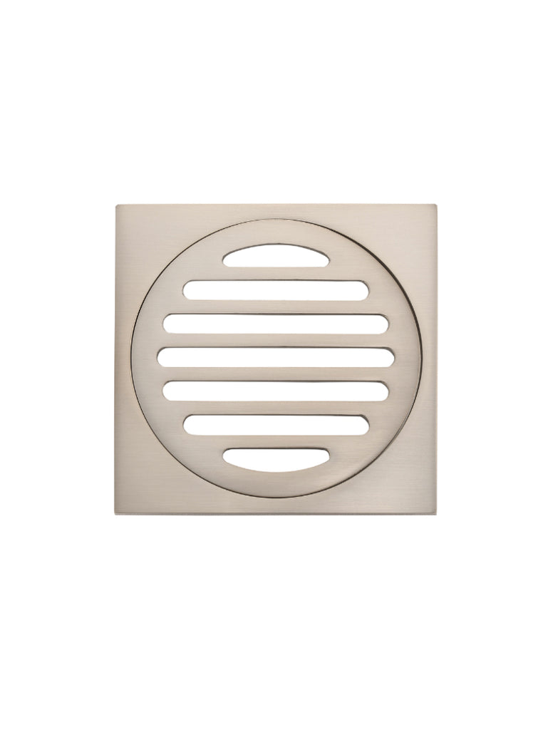Square Floor Grate Shower Drain 100MM Outlet — Champagne, Floor Wastes & Drains