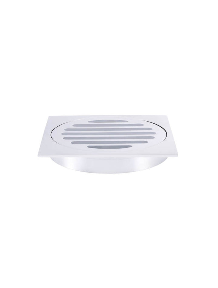 Square Floor Grate Shower Drain 100MM Outlet — Polished Chrome, Chrome, Floor Wastes & Drains