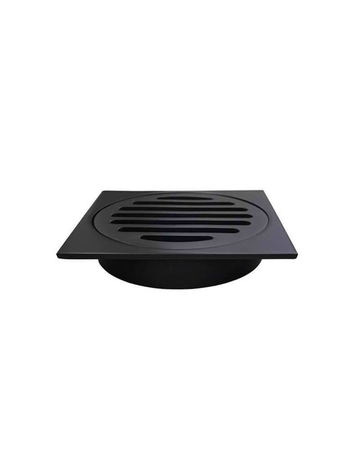 Square Floor Grate Shower Drain 100MM Outlet — Matte Black, Black, Floor Wastes & Drains