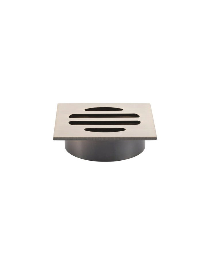 Square Floor Grate Shower Drain 50MM Outlet — Champagne, Floor Wastes & Drains