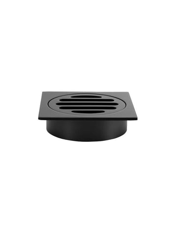 Square Floor Grate Shower Drain 80MM Outlet — Matte Black, Black, Floor Wastes & Drains