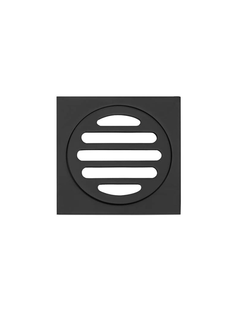 Square Floor Grate Shower Drain 80MM Outlet — Matte Black, Black, Floor Wastes & Drains