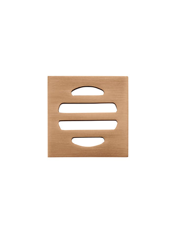 Square Floor Grate Shower Drain 50MM Outlet — PVD Lustre Bronze, Bronze, Floor Wastes & Drains