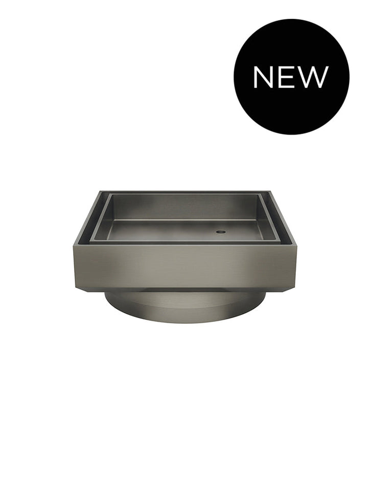 Meir Shower Waste with Tile Insert — Shadow Gunmetal, Gunmetal, Floor Wastes & Drains