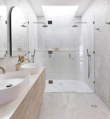 Meir Shower Waste with Tile Insert — PVD Lustre Bronze, Bronze, Floor Wastes & Drains